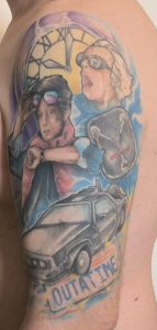 Back to the Future Color Tattoo Before Retouch